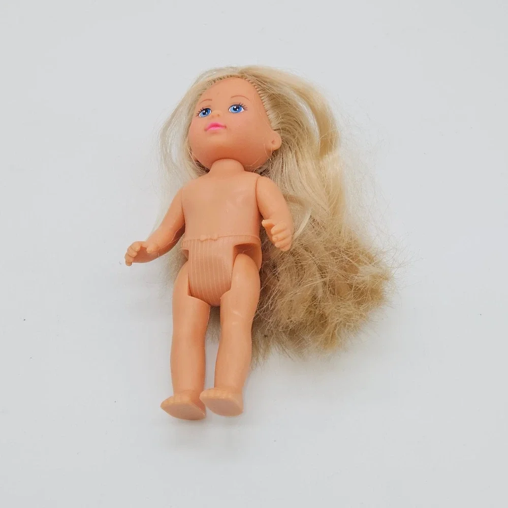 Simba Miniature Doll Unisex 4.75in Tan Blonde Hair Blue Eyes Articulated Toy